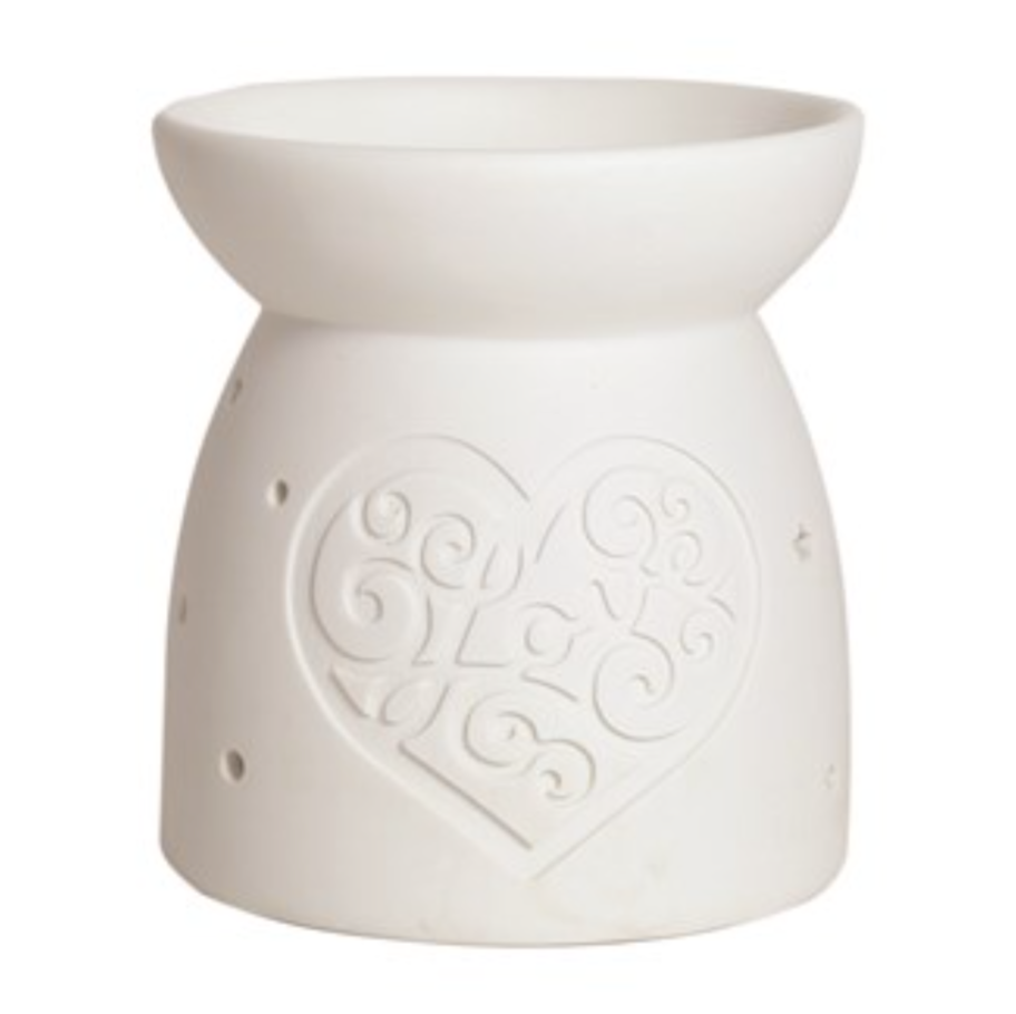 Love Heart Tealight Wax Warmer/Burner with a pack of 10 FREE Scented Melts (3203)