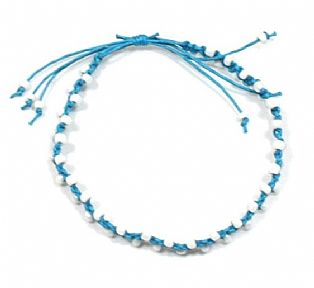 Handmade Cotton Macrame and Seed Bead Adjustable Bracelet
