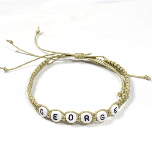 Personalised Handmade Adjustable Cotton Macrame Bracelet, Any Name or Slogan