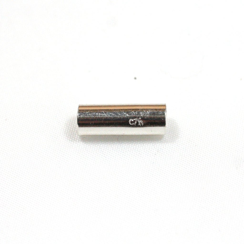 Solid Silver Tube and Leather Cord Wristband / Bracelet