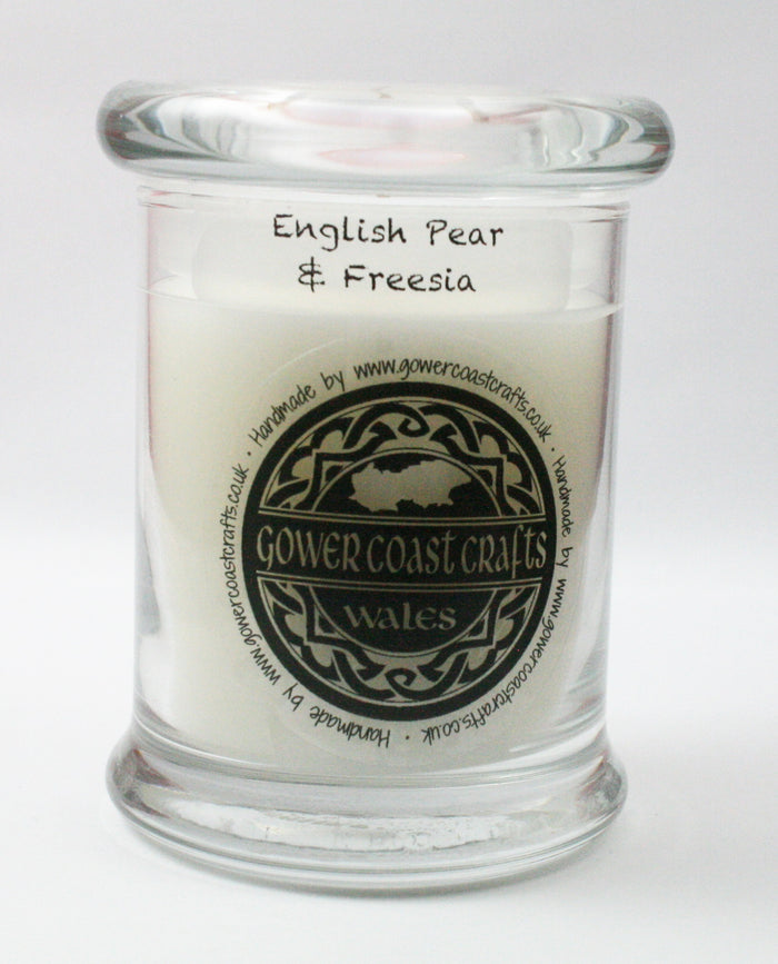 English Pear & Freesia Handpoured Highly Scented Medium Candle Jar