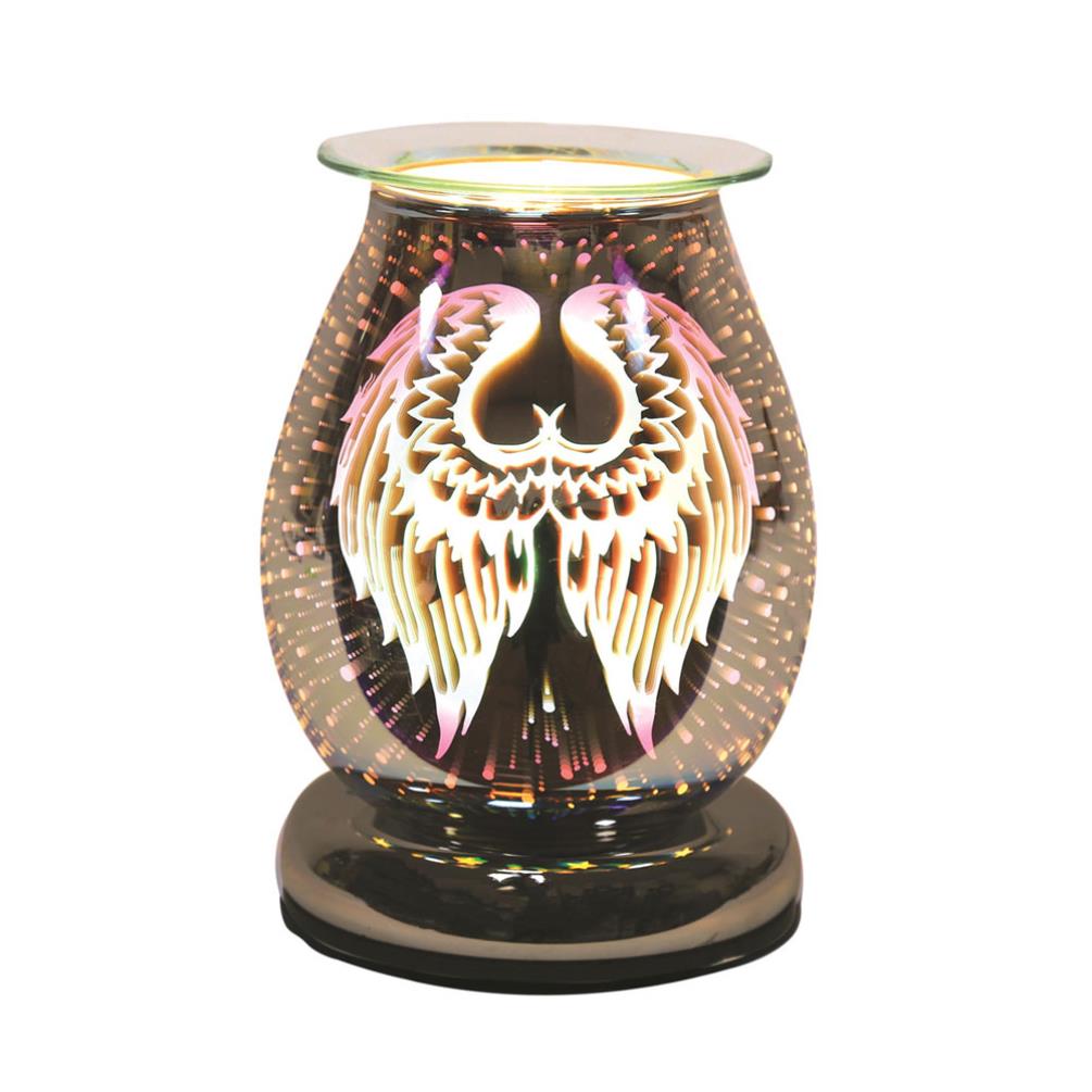 3D Oval Angel Wings Electric Wax Warmer/Burner with a pack of 10 FREE Scented Melts (3191)