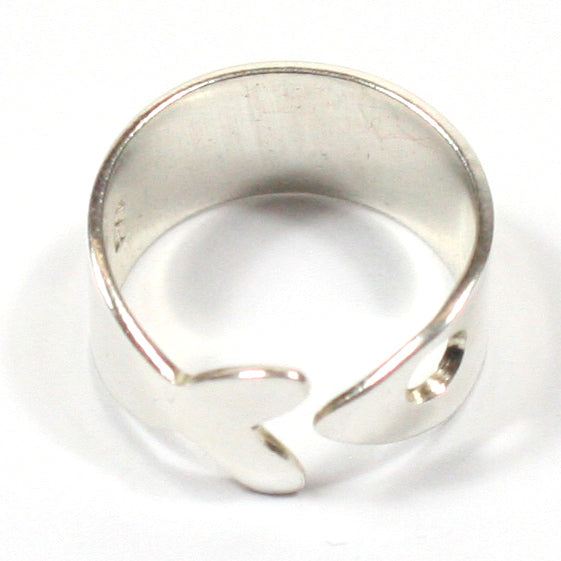 Solid Silver Handmade Chunky 10mm Fish Shaped Wrap Ring