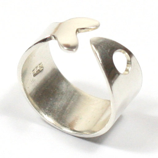 Solid Silver Handmade Chunky 10mm Fish Shaped Wrap Ring