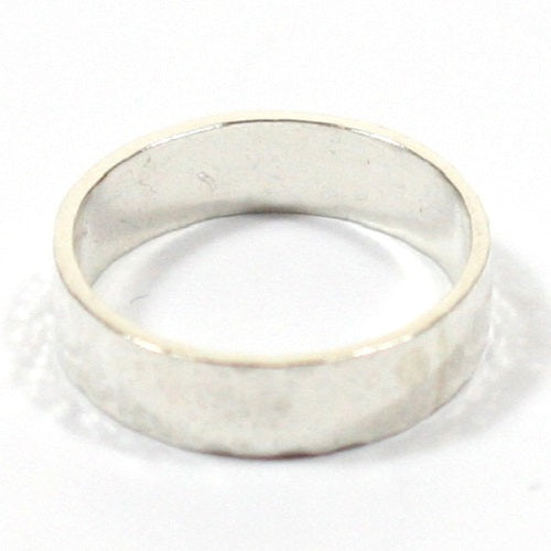 Handmade Chunky Hammered Wide 5mm Solid Silver 925 Band Ring Hallmarked