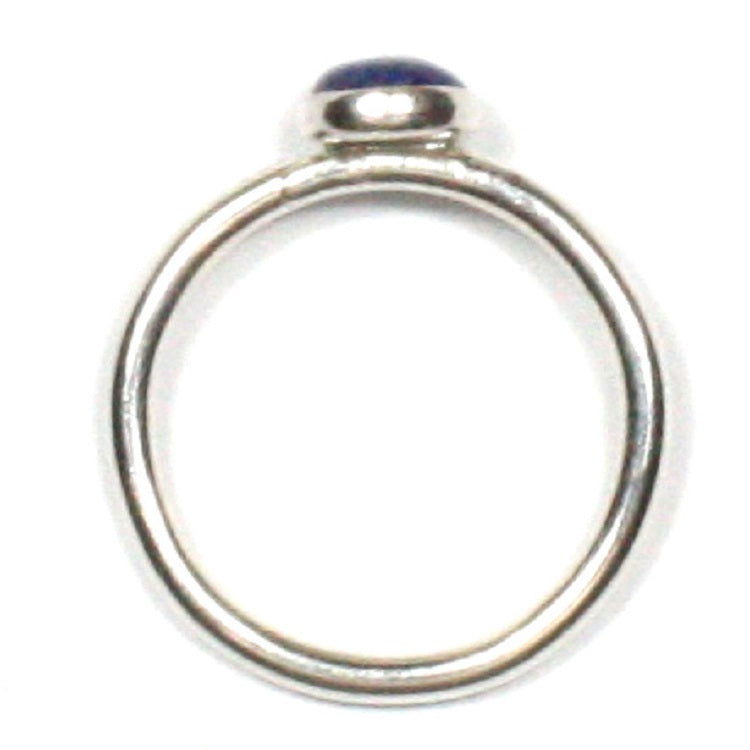 Handmade Solid Silver 925 Lapis Lazuli 1.8mm Stacking Ring
