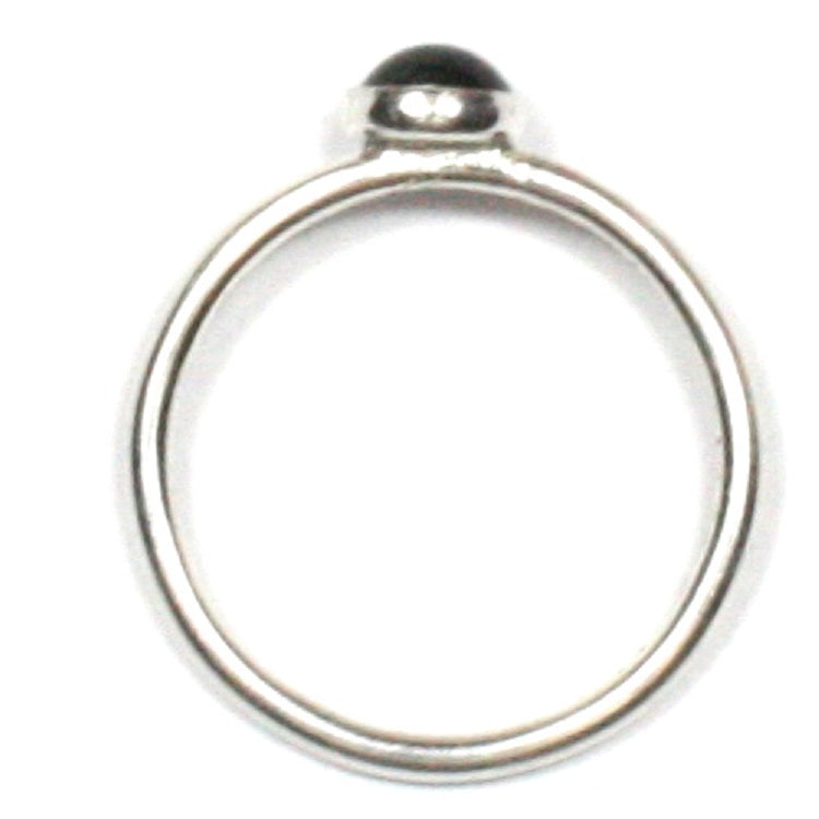 Handmade Solid Silver 925 Black Onyx 1.8mm Stacking Ring