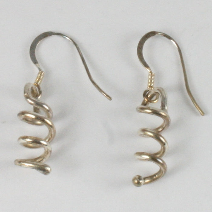Handmade Solid Silver 925 Spiral Drop Earrings