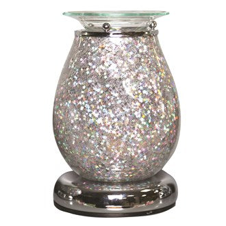 Oval Glitter Electric Wax Warmer/Burner with a pack of 10 FREE Scented Melts (3183)