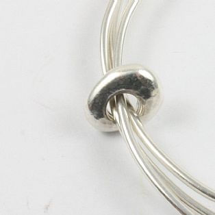 Solid Silver 925 Handmade Mothers Nugget Bangle with up to 4 Personalised Rings