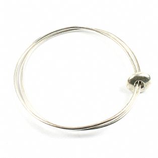 Solid Silver 925 Handmade Mothers Nugget Bangle with up to 4 Personalised Rings