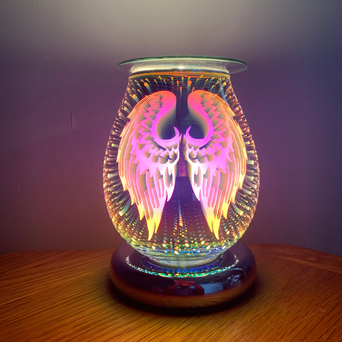 3D Oval Angel Wings Electric Wax Warmer/Burner with a pack of 10 FREE Scented Melts (3191)