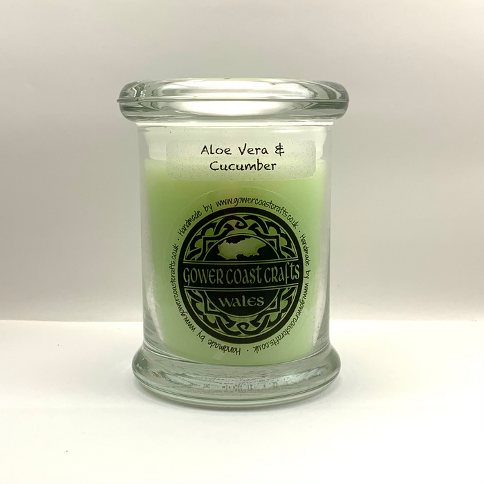 Aloe Vera & Cucumber Handpoured Highly Scented Medium Candle Jar