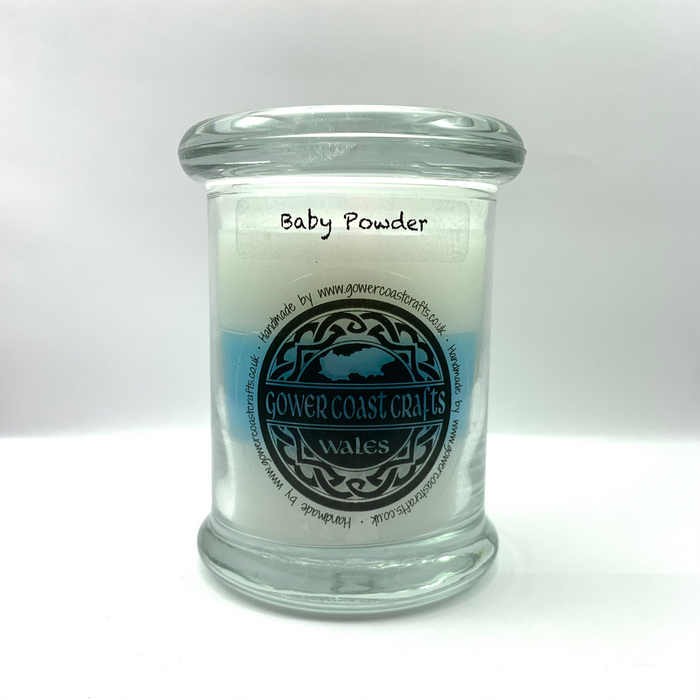 Blue Baby Powder Handpoured Highly Scented Medium Candle Jar