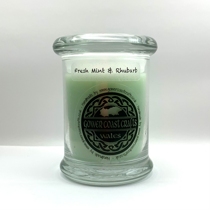 Fresh Mint & Rhubarb Handpoured Highly Scented Medium Candle Jar