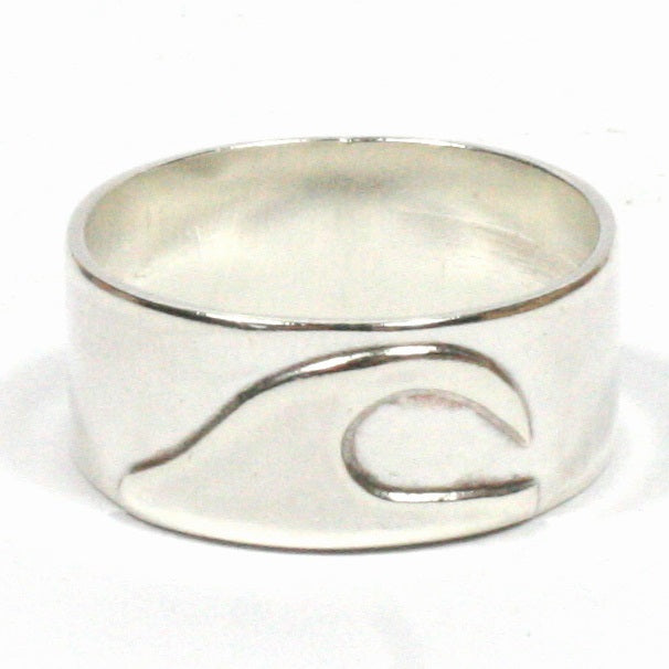 Handmade Chunky Wide 10mm Solid Silver 925 Wave Ring Hallmarked