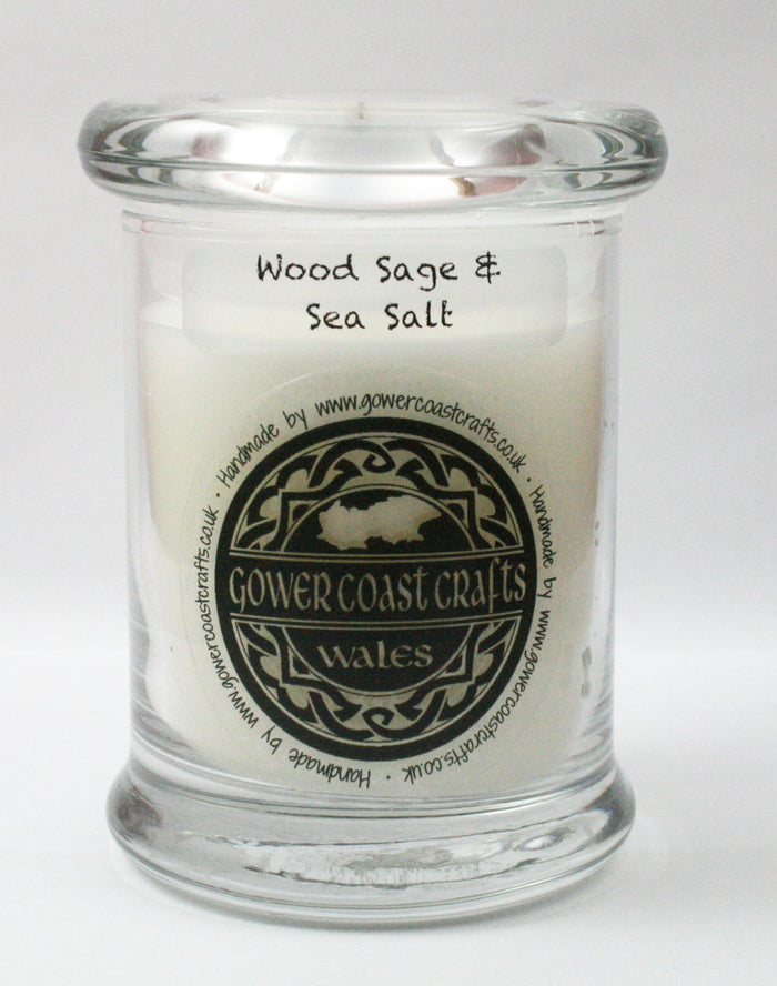 Wood Sage & Sea Salt Handpoured Highly Scented Medium Candle Jar