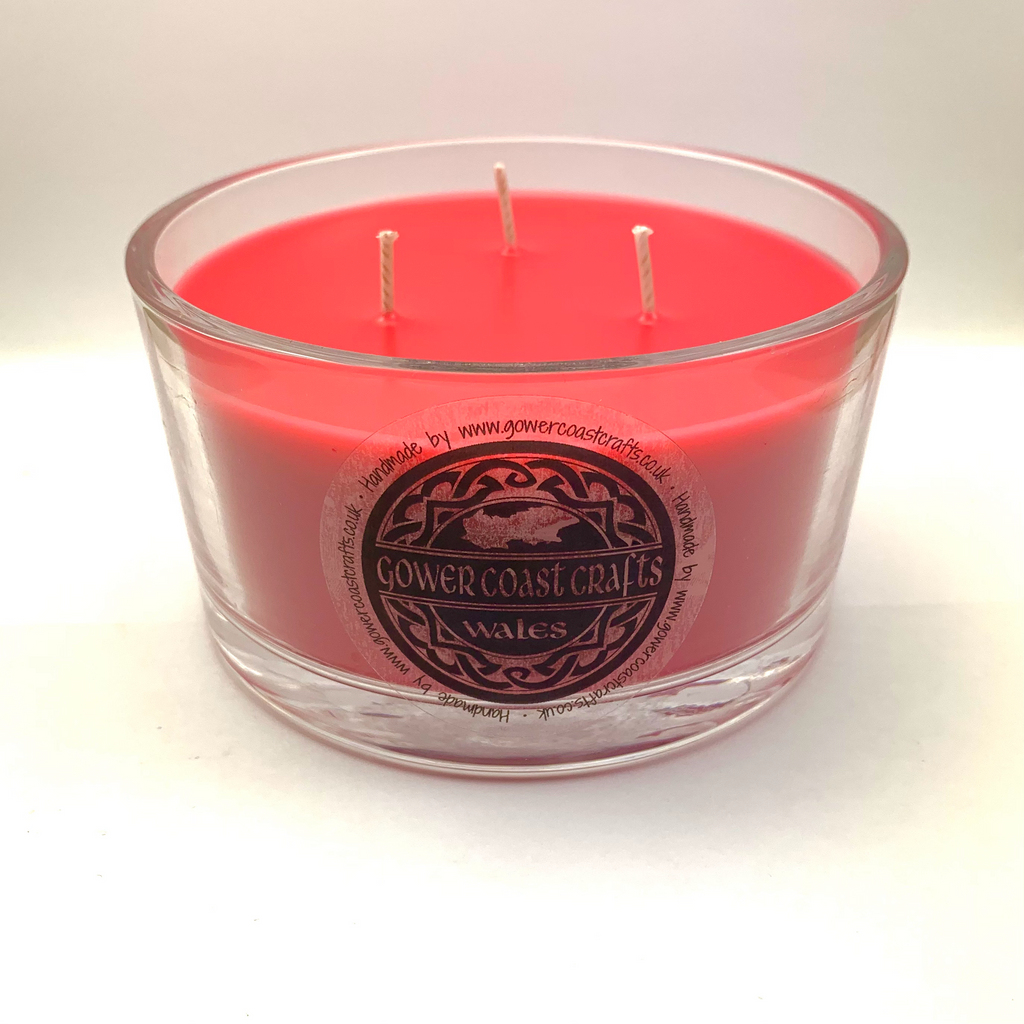 Candy Cane Handpoured Highly Scented 3 Wick Candle Jar