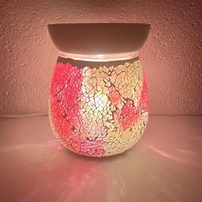 Pink Crackle Electric Wax Warmer/Burner with a pack of 10 FREE Scented Melts (3083)