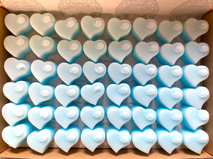 Blue Baby Powder Heart Wax Melts - box of 48
