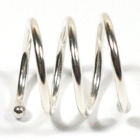 Solid Silver 925 Handmade Double Spiral Blob Ring