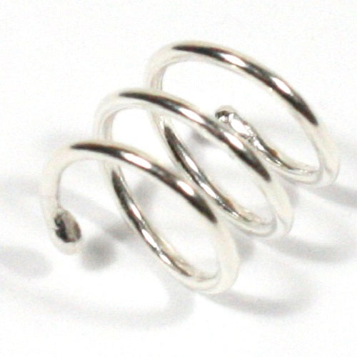 Solid Silver 925 Handmade Double Spiral Blob Ring