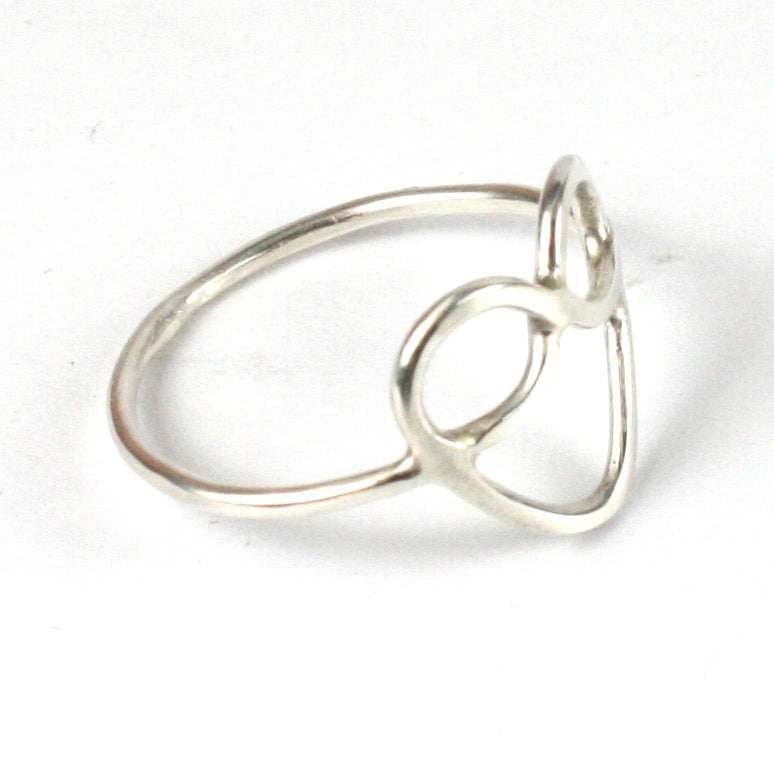 Handmade 1.2mm Solid Silver 925 Heart Ring