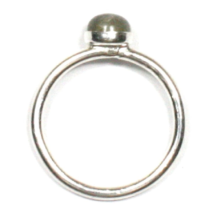 Handmade Solid Silver 925 Labradorite 1.8mm Stacking Ring
