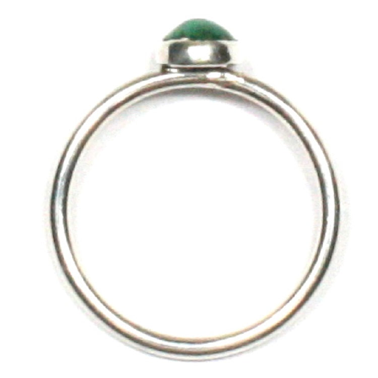 Handmade Solid Silver 925 Malachite 1.8mm Stacking Ring