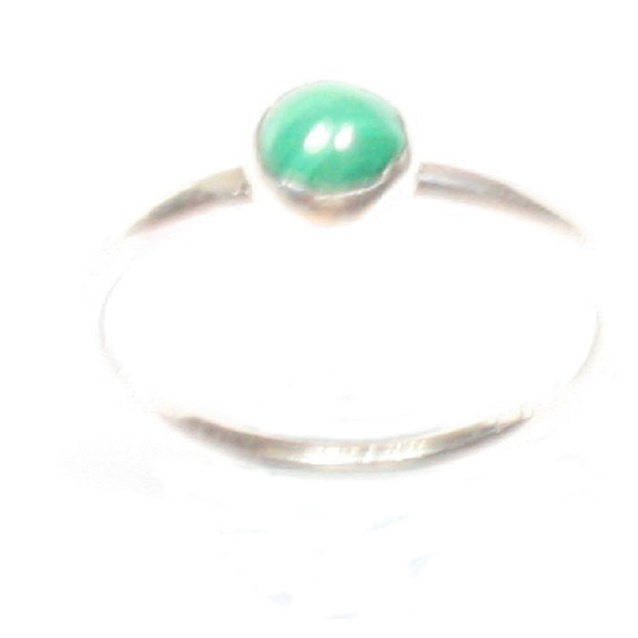 Handmade Solid Silver 925 Malachite 1.8mm Stacking Ring