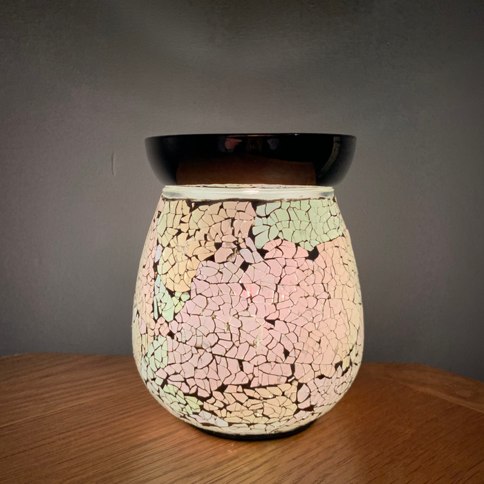Pearl Crackle Electric Wax Warmer/Burner with a pack of 10 FREE Scented Melts (3196)