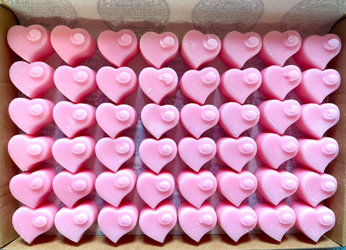Pink Baby Powder Heart Wax Melts - box of 48