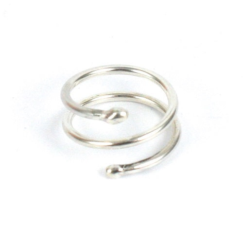 Handmade Solid Silver 925 Handmade 1.5mm Wrap Spiral Blob Ring