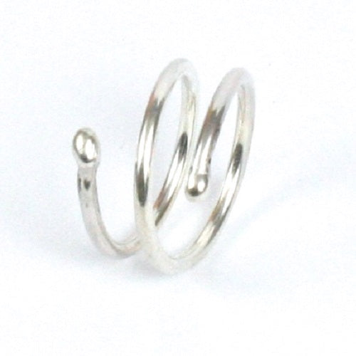 Handmade Solid Silver 925 Handmade 1.8mm Wrap Spiral Blob Ring