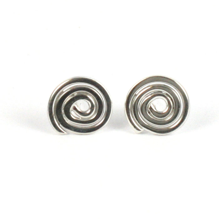 Handmade Solid Silver 925 Spiral Stud Earrings