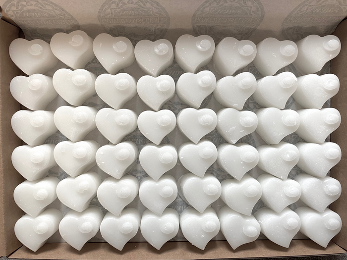 White Baby Powder Heart Wax Melts - box of 48